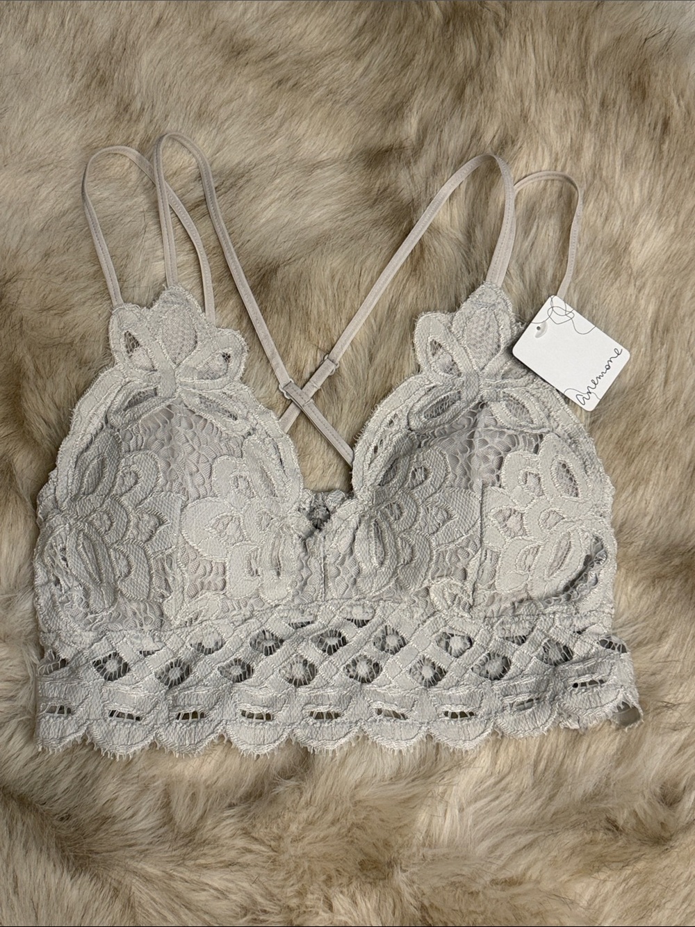 Anemone Lace Bralette in Whit Dove